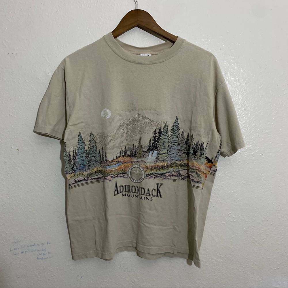 Anvil Tan Adirondack Mountains Graphic Tee
